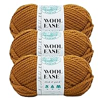 (3 Pack) Lion Brand Yarn 640-189A Wool-Ease Thick and Quick Yarn, 97 Meters, Butterscotch