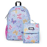Wildkin 15 Inch Kids Backpack Bundle with Lunch Bag (Butterfly Garden)