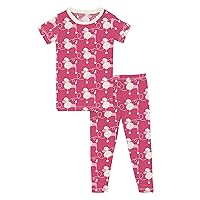 KicKee Pants Happy Birthday Pajama Set, Short Sleeve, Long Pants, Snug Fit Pajamas