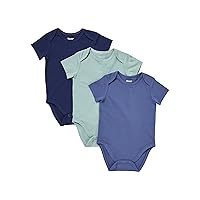Hanes Baby Pure Comfort Organic Short Sleeve Bodysuit, Infant Boy & Girl, 3-Pack