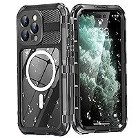 Case for iPhone 15 Pro Max/15 Pro/15 Plus/15, Full Body Waterproof Protective Cover with Screen Camera Heavy Duty Protection Shockproof Shell,Black,15 Pro Max 6.7''
