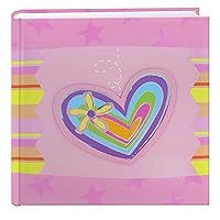 Pioneer Photo Albums 200-Pocket 3-D Striped Heart Applique Cover Photo Album, 4 by 6-Inch