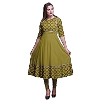 Bimba Printed Indian Kurtis For Women Anarkali Kurti Maxi Casual Dress