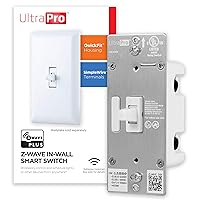 Z-Wave Smart Toggle Light Switch with QuickFit and SimpleWire, 3-Way Ready, Compatible with Alexa, Google Assistant, ZWave Hub Required, Repeater/Range Extender, White, 39354