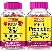 Zinc Kids + Probiotic Men 10B CFUs, Gummies Bundle - Great Tasting, Vitamin Supplement, Gluten Free, GMO Free, Chewable Gummy