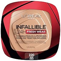 Makeup Infallible Fresh Wear Foundation in a Powder, Up to 24H Wear, Waterproof, Sand, 0.31 oz.