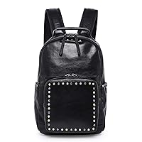 Genuine Leather Soul Stud Backpack (Black)