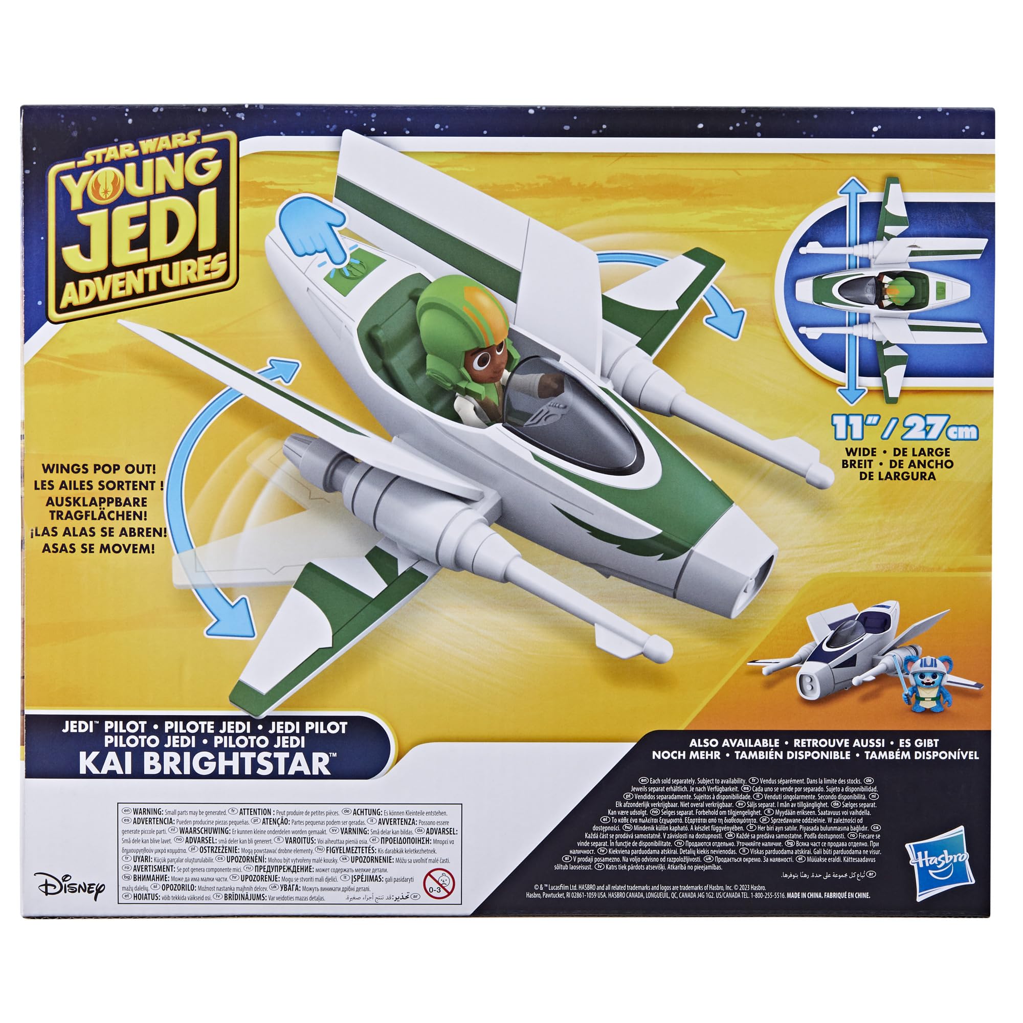 STAR WARS Jedi Pilot Kai Brightstar, 4-Inch Scale Action Figure & Star Wars Ship, Toys, Preschool Toys for 3 Year Old Boys & Girls