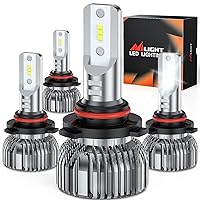 Nilight 9005 9006 LED Headlight Bulb Kit, 350% Brighter,HB3 HB4 LED High Beam Low Beam Bulbs Combo, 6000K Cool White, Mini Size, 4-Pack