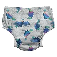 i play. by green sprouts Reusable, Eco Snap Swim Diaper with Gussets, UPF 50, 6 mo, Gray Himalayan Monal- Biodiversity, Patented Design, STANDARD 100 by OEKO-TEX Certified