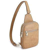 Small Sling Bag Crossbody Bags for Women, Fanny Pack Crossbody Purse for Women Trendy, Leather Chest Bags for Travel