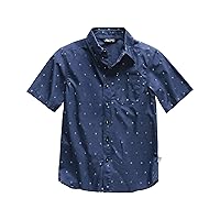 THE NORTH FACE Boy's Short Sleeve Bay Trail Shirt, Shady Blue Moon Phases Print, Size M