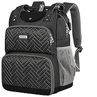 Mogplof Lunch Backpack, Backpack Lunch Bag for Women, 15.6 Inch Lunchbox Backpack with USB and RFID Pockets, Water-resistant Backpack with Lunch Compartment,Laptop lunch Bag for Work Picnic