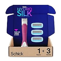 Schick Hydro Silk Trimstyle Bikini Razors with Trimmer |5 Blade for Women, Hair Removal | 1 Handle & 3 Razor Blade Refills