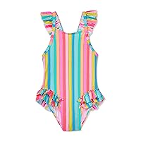 Toddler and Girls One-Piece UPF 50+ Sun Protection Full Coverage Swimsuits for Girls, 2T to G6