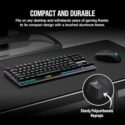 Corsair K60 PRO TKL Wired Optical-Mechanical OPX Linear Switch Gaming Keyboard with 8000Hz Polling Rate - Black