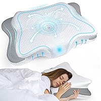 Cervical Pillow for Neck Pain Relief, Contour Memory Foam Pillows for Sleeping, Ergonomic Orthopedic Neck Support Pillow for Side, Back, Stomach Sleepers, Neck Pillow with Breathable Pillowcase, Gray