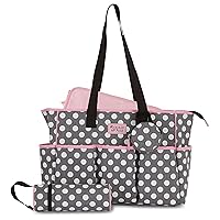 Cudlie Tote Diaper Bag and Changing Pad, Minnie Mouse Polka Dot Print Large