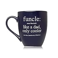 Pearhead Funcle: Like a Dad Only Cooler Ceramic Mug, Funny Uncle Gifts, Brother Gifts, Microwave Safe, Dishwasher Safe, 16 oz