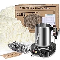 Soy Wax Candle Making Kit Supplies With Wax Melter, Natural Candle Wax For Candle Making, DIY Art&Crafts Kit for Adults,Beginner, Including 2lbs Soy Wax Flakes, Electric Stove,Candle Wick,Melting Pot