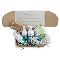 Earth Mama Pregnancy Pampering Gift Set|Organic Body Wash, Belly Butter, Lip Balm Set, Mini Deodorant Pack, Herbal Tea, Belly Oil & Sunscreen, 7 Pcs