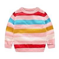 Toddler Pullover Toddler Kids Girls Boys Sweater Casual Stripe Prints Knitted Long Summer Clothes Little Girls