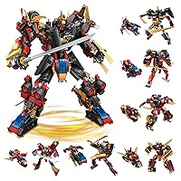 QLT QIAOLETONG 12 in 1 Transforming Mecha Robot Building Set,Mech Model Building Kit, 542 PCS Compatible with Lego Ninja Mech Warrior Cool Robots Toys Gift for Adults and Kids Boys 6 7 8 10+