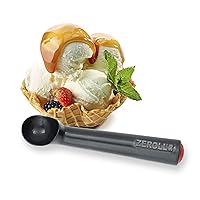 Zeroll Zerolon Hardcoat Anodized Commercial Ice Cream Scoop with Unique Liquid Filled Heat Conductive Handle Easy Release Made in USA, 1-Ounce, Black