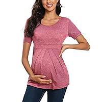 Maternity Shirts for Women - Gifts for Pregnant Womens Soft Comfortable Ruffle Sleeves Peplum Pregnancy Hooded Shirt