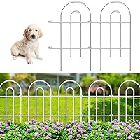 AMAGABELI GARDEN & HOME 25 panels Decorative Garden Fences and Borders for Dogs 24in(H)×35ft(L) No Dig Metal Fence Panel Garden Edging Border Fence For Animal Barrier Fencing for Flower Bed Yard White