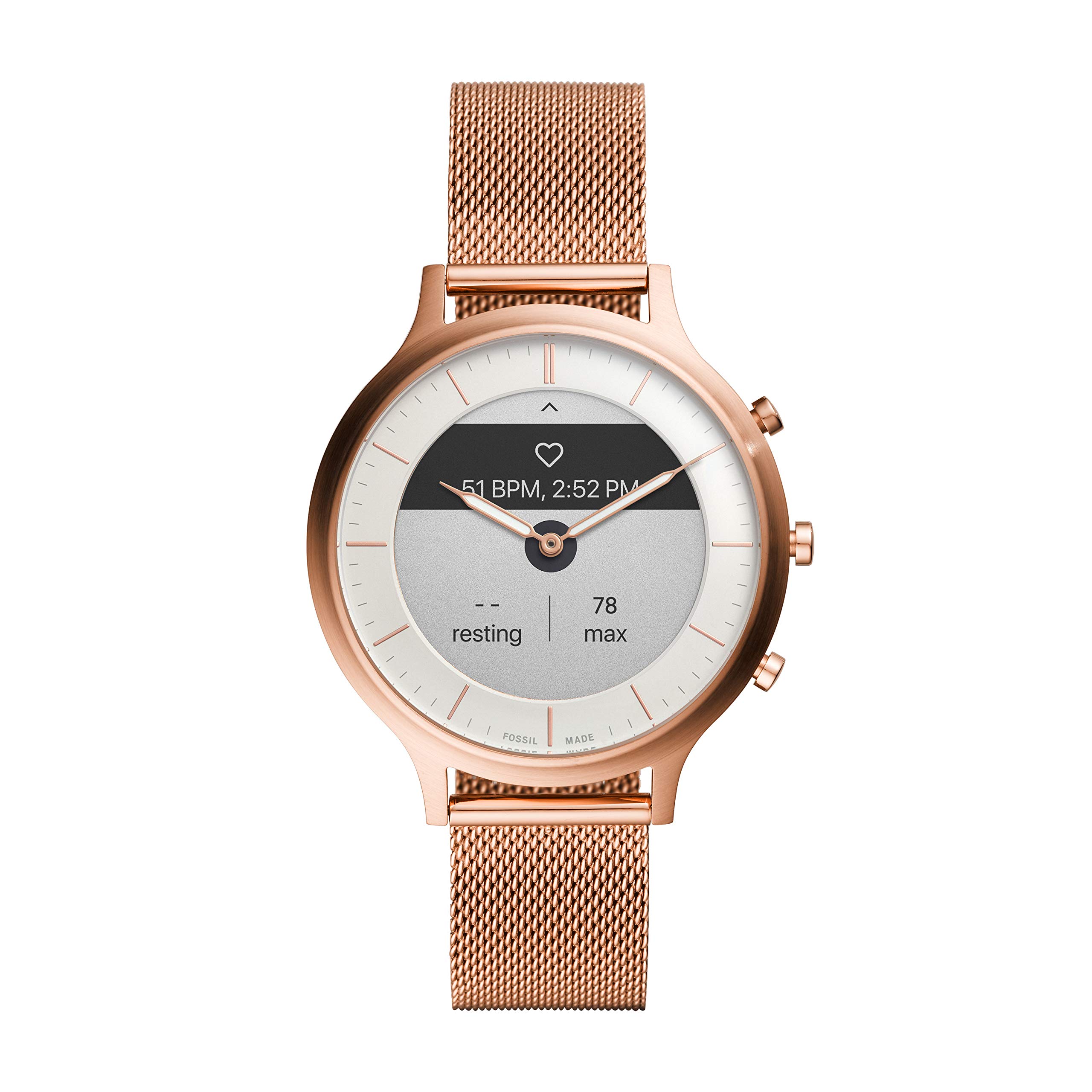 Fossil Women's Charter Hybrid Smartwatch HR with Always-On Readout Display, Heart Rate, Activity Tracking, Smartphone Notifications, Message Previews