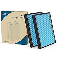 AROEVE MKD05 Air Filter Replacement 4-in-1 High Filtration Air Filter, 2 Pack- Blue(Standard Version)