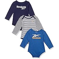 Reebok baby-boys 3-pack Short Sleeve Onesie BodysuitsBaby and Toddler Layette Set