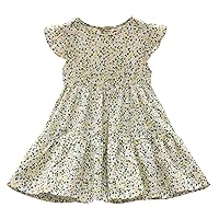 Toddler Girls Fly Sleeve Floral Prints Princess Dress Dance Party Dresses Clothes Big Girl Summer Clothes