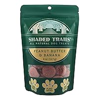 Shaded Trails All Natural Crunchy Dog Treats 8 oz - Vegan & Grain Free (Peanut Butter & Banana)
