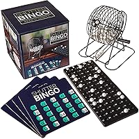 Bingo Game Set for Adults, Seniors, Family & Kids - Bingo Balls with Cage and Bingo Cards with Sliding Windows - Shutter Card Roller Cage Set