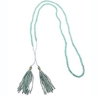 Follow me to find Natural Jewelry 4mm Amazonite Beads Strand Long Tassel Necklace