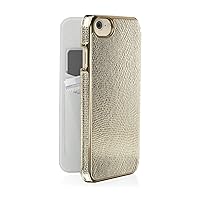 iPhone 8 Case - Pipetto Slim Wallet Case Ultra Thin Premium Genuine Leather cover with 2 Card Slots (Compatible with iPhone 6/6S/7/8) - Gold Lizard