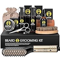Beard Growth Kit, Beard Kit for Men, Handmade Beard Growth Oil (2oz), Beard Balm, Beard Comb, Beard Growth Kit for Spot/Patchy Beard, Anniversary &Birthday Gifts for Men Him Boyfriend Husband Dad