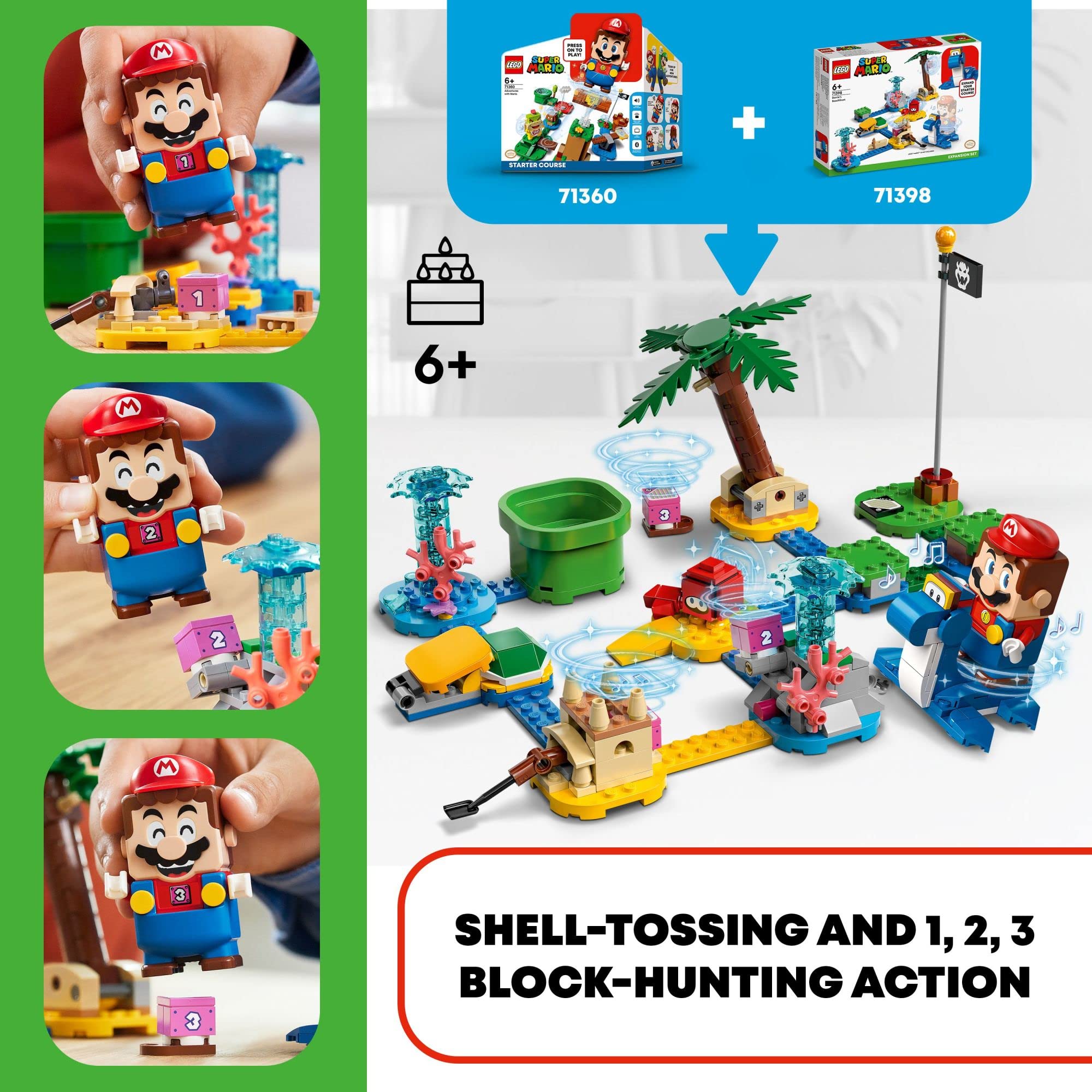 LEGO Super Mario Dorrie’s Beachfront Expansion Set 71398 Building Kit; Collectible Toy for Kids Aged 6 and up (229 Pieces)