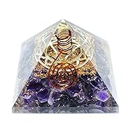 Reiki Healing Stone Gift Amethyst with Pencil and Coin Pyramid Chakra