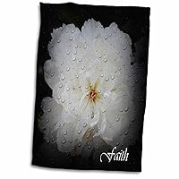 3dRose Faith White Peony with Effects - Towels (twl-22378-1)