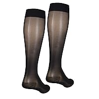 NuVein Sheer Compression Stockings, 15-20 mmHg Support, Women's Medium Denier Nylons, Knee High, Closed Toe, Black, 3X-Large