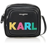 Karl Lagerfeld Paris Valette Crossbody Handbag, Jet Black/Multi