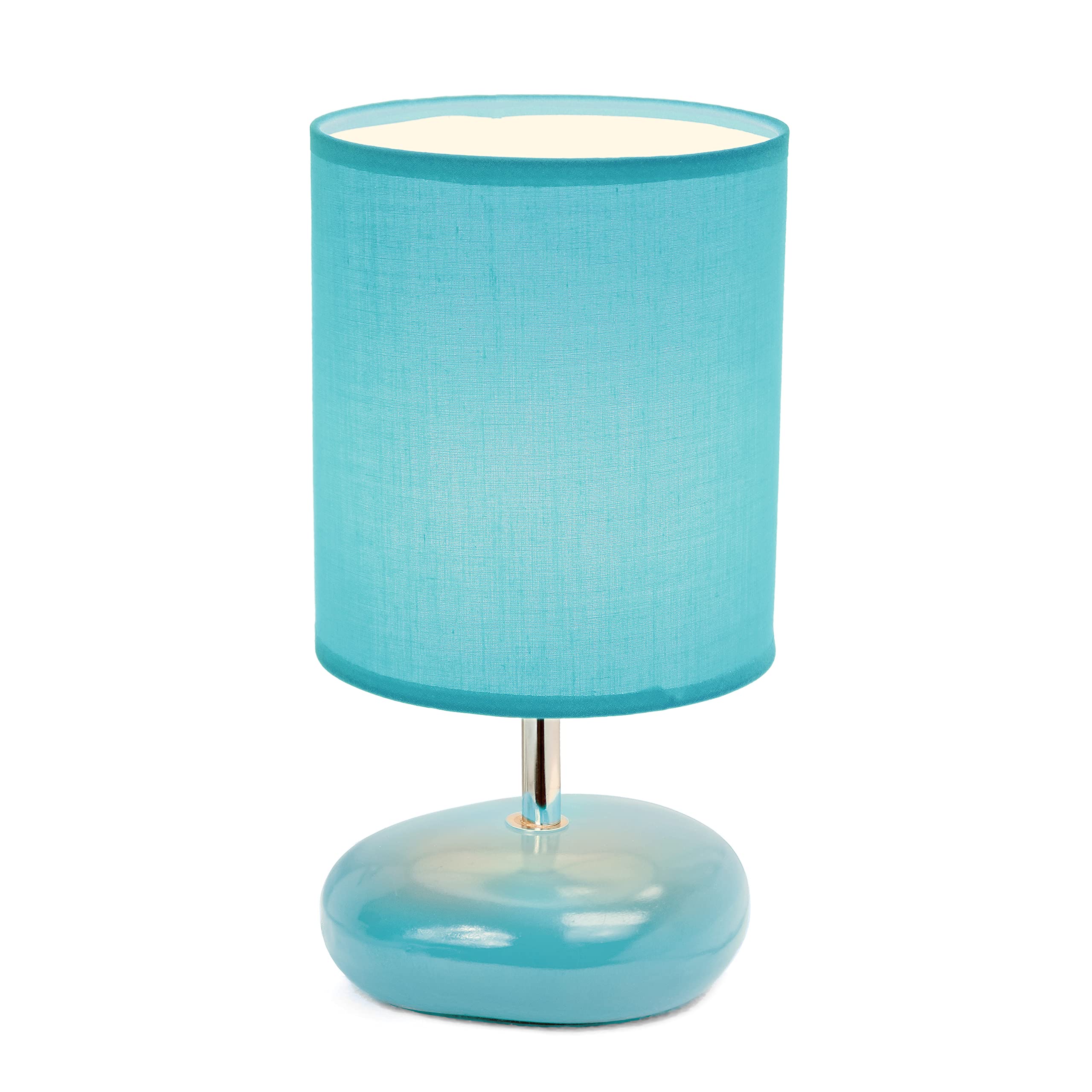 Simple Designs LT2005-BLU Stonies Small Stone Look Table Lamp, Blue 5.51 x 5.51 x 10.24