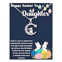 Tarsus Easter Bunny Necklace for Daughter/Granddaughter Easter Jewelry Gifts for Little Girls Teens