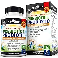 Prebiotics and Probiotic with Whole Food Enzymes for Adults Women & Men - Probiotics Lactobacillus Acidophilus - Digestive Health Capsules Shelf Stable Supplement - Non-GMO Gluten & Dairy Free -30ct