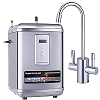 Ready Hot 41-RH-300-F560-CH Instant Hot Water Dispenser System, 2.5 Quarts, Digital Display Dual Lever Hot and Cold Water Faucet Polished Chrome
