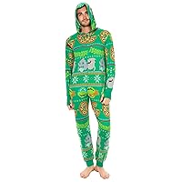 Teenage Mutant Ninja Turtles Pizza Adult Green One Piece Pajama Onesie Jumpsuit