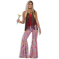 Forum Novelties Women's Generation Hippie Wild Swirl Bell-Bottom Costume Pants, Multi, One Size